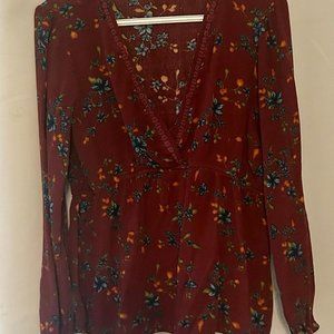 Women’s Tops - Gypsies & Moondust Burgundy Floral Size L